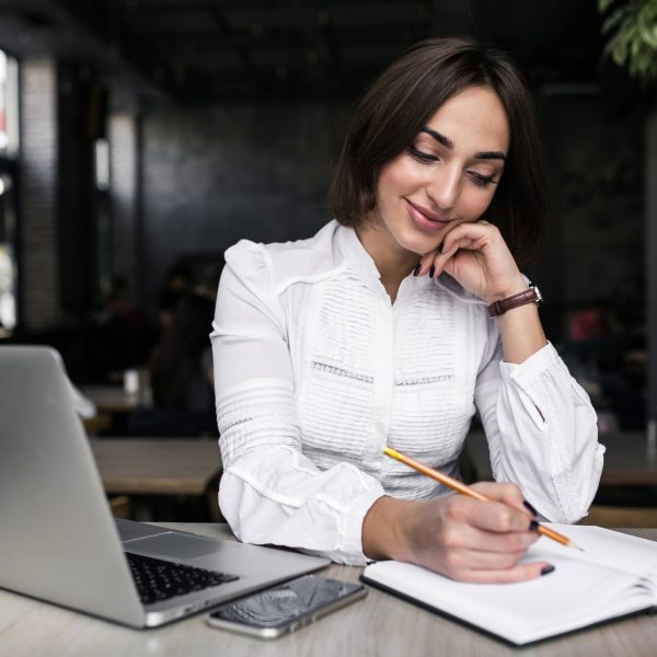 Business woman with laptop